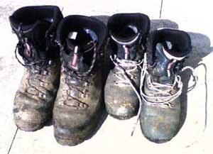 Boots. Filthy dirty boots.