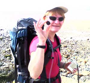 Steff with her pebble