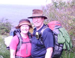 Steve and Steff with the North Sea behind them