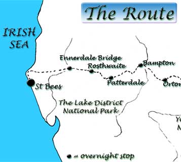 Map of the west section of the walk